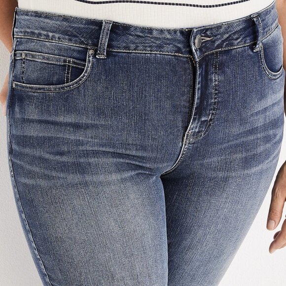 Maurices Plus Size 24W X-short Everflex super skinny High Rise blue Jeans NWT - Picture 3 of 8